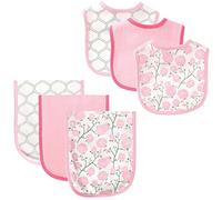 Hudson Baby 6 Piece Bib and Burp Cloth Set, Flowers by Hudson Baby