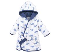 Hudson Baby Albornoz unisex de algodón para bebé, ballena azul, talla única