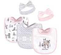 Hudson Baby Babero y diadema unisex de algodón para bebé, diseño de bosque de invierno, talla única