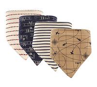 Hudson Baby Baberos unisex de algodón para bebé, aviones, talla única, 4 unidades (paquete de 1)