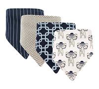 Hudson Baby Baberos unisex de algodón para bebé, elefante inteligente paquete de 4, talla única