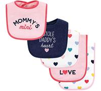 Hudson Baby Juego de babero y paño de rizo de algodón unisex para bebé, Bold Mom Dad, talla única