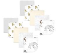 Hudson Baby Paños unisex de franela de algodón para bebés, paquete de 10, Neutral Safari World, talla única