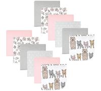 Hudson Baby Paños unisex de franela de algodón para bebés, paquete de 12, rosa bosque salvaje, talla única