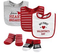 Hudson Baby Unisex Baby Cotton Bib and Sock Set, Valentine Heartbreaker, One Size