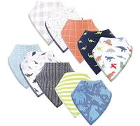 Hudson Baby Unisex Baby Cotton Fleece Bandana Bibs, Dino, One Size