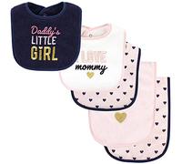 Hudson Baby Unisex Baby Cotton Terry Bib and Burp Cloth Set, Daddys Little Girl, One Size