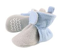 Hudson Baby Unisex Baby Cozy Fleece Booties with Non Skid Bottom, Blue