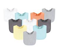 Hudson Baby Unisex Baby Drooler Bib with Waterproof Lining, Gray Orange, One Size