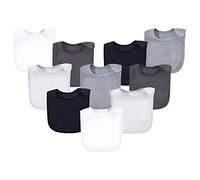 Hudson Baby Unisex Baby Rayon from Bamboo Terry Bibs, Black White, One Size