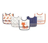 Hudson Baby Waterproof Bib with Crumb Catcher Pocket, Fox