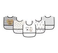 Hudson Baby Waterproof Bib with Crumb Catcher Pocket, Latte, One Size