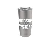 Hudson Disfraz de músico de Halloween Gen Z Millennial Hudson Vaso térmico de acero inoxidable de doble pared