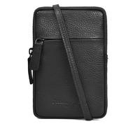 Hudson & James Bolso bandolera pequeño de cuero para mujer, bolso de hombro compacto con correa ajustable y múltiples bolsillos, versátil para mujer, elegante bolso diario, Black