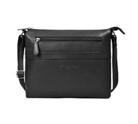Hudson & James Bolso cruzado de cuero para mujer | Bolso de hombro con correa ajustable | Bolsa ligera para viajes, compras, trabajo y artículos esenciales para el día a día, Black