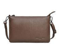 Hudson & James Bolso cruzado de cuero para mujer, bolso de hombro ligero con correa ajustable y múltiples bolsillos, perfecto para viajes, compras, trabajo y artículos esenciales cotidianos, nogal