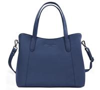Hudson & James Bolso de mano de piel auténtica para mujer | Elegante bolso de hombro grande para oficina, trabajo, viajes, compras y uso diario | Elegante y duradera bolsa de moda, Navy