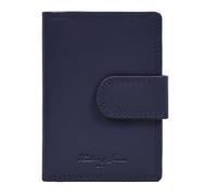 Hudson & James Cartera de cuero con bloqueo RFID para mujer, monedero compacto plegable para mujer con ventana de identificación, ranuras para tarjetas y bolsillo para monedas, Blue, M, Contemporáneo