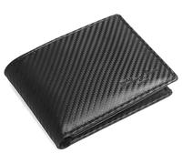 Hudson & James Cartera de piel auténtica con bloqueo RFID para hombre con tarjetero, compartimentos para billetes, bolsillo para monedas, carteras minimalistas para hombre con caja de regalo, Black, M