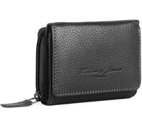 Hudson & James Cartera de piel con bloqueo RFID para mujer, cartera para mujer con múltiples ranuras para tarjetas, bolsillos con cremallera y compartimentos espaciosos, Black, M, Contemporáneo