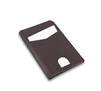 Hudson & James Cartera delgada de cuero para hombre, con bloqueo RFID, minimalista, 10 ranuras para tarjetas bancarias o billetes, Brown, M, Contemporáneo