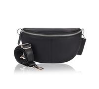 Hudson & James Designer London - Bolso bandolera de piel auténtica para mujer, correas ajustables, bolsa de hombro para el pecho, riñonera, riñonera, bolso para teléfono celular, cartera, Black, M