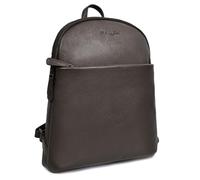Hudson & James Mochila de cuero para mujer, elegante mochila de moda para mujer, mochila de tamaño mediano para escuela, trabajo y viajes, bolsa de hombro multiusos con correas ajustables, Brown, M