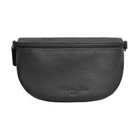 Hudson & James Riñonera cruzada de cuero para mujer, elegante riñonera para mujer, riñonera de piel auténtica con correa ajustable para viajes, compras y uso diario, Black, M, Clásico