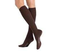 Hudson Relax Woolmix Clima Druckfreier Bund Medias hasta la Rodilla de Punto para Mujer, algodón, Brownmel. 0763, 39-42