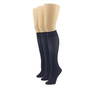 HUE Calcetines altos para mujer, suaves y opacos, paquete de 3, azul marino, 2