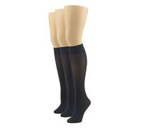 HUE Women's Soft Opaque Knee High Socks (Pack of 3),Black,1