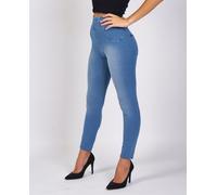 Hue Hue - Leggin liso de mujer largo. Azul Talla 38
