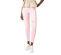 HUE Leggings vaqueros rasgados de tiro alto piratas rosa chicle M