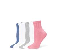 HUE Mini Crew Sock 6 Pair Pack Calcetín Informal, Wild Rose-Paquete de 6 Pares, Altoa única Mujer