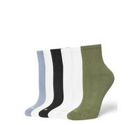HUE Paquete de 6 pares de calcetines cortos para mujer, Oliva - Paquete de 6 Pares, Talla única