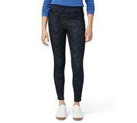 HUE Ultra Soft High Waist Denim Leggings Leggins, Dark Rinse Wash-Diseño Floral Grabado, M Mujeres