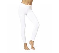 HUE Women's Cotton Ultra Legging with Wide Waistband, Assorted, White, Small
