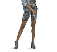 HUE Women's High Waist Blackout Cotton Bike Shorts, Black - Wavy Leopard, S