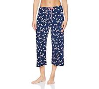 HUE Women's Printed Knit Capri Pajama Sleep Pant, Medieval - Beach Chair, Extra Large