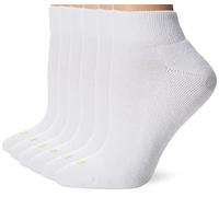 HUE Women's Quarter Top Sock with Cushion, 6-Pack, White