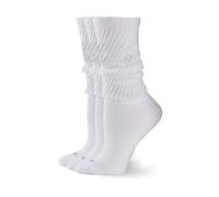 HUE Women's Slouch Sock 3 Pair Pack, White/White/White, One Size