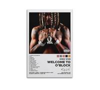 HUEAEHAHE King Von - Póster decorativo con texto en inglés "Welcome to O'Block", póster estético para decoración de pared, 50 x 75 cm, estilo sin marco