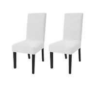 Hueborne Funda Retráctil Impermeable For Silla De Comedor; La Funda De Tela Es Desenfundable Y Lavable A Máquina; Adecuado For Sillas De Comedor Sin Brazos.(White,2)