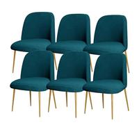 Hueborne Fundas For Sillas con Respaldo Curvo, Elásticas, De Poliéster Y Spandex, Ideales For Sillas De Comedor Y Cocina, Sofás Sin Brazos, Color Beige (Paquete De 6).(Dark Aqua Blue,6)