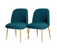 Hueborne Fundas For Sillas con Respaldo Curvo, Elásticas, De Poliéster Y Spandex, Ideales For Sillas De Comedor Y Cocina, Sofás Sin Brazos, Color Beige (Paquete De 6).(Dark Aqua Blue,2)