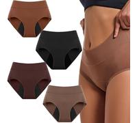 Hueborne Las Bragas A Prueba De Fugas For Mujer Cuentan Con Bordes 3D A Prueba De Fugas, Un Ajuste Suave Y Cómodo Y Son Reutilizables.(4pc*b,XL)