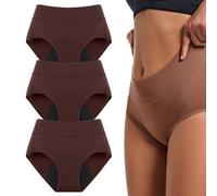 Hueborne Las Bragas A Prueba De Fugas For Mujer Cuentan Con Bordes 3D A Prueba De Fugas, Un Ajuste Suave Y Cómodo Y Son Reutilizables.(3pc*lava,2XL)