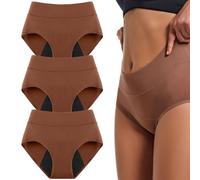 Hueborne Las Bragas A Prueba De Fugas For Mujer Cuentan Con Bordes 3D A Prueba De Fugas, Un Ajuste Suave Y Cómodo Y Son Reutilizables.(3pc*caramel,M)