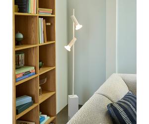 Hübsch Conjunto de lámpara de pie, gris claro, altura 160 cm, hierro/vidrio, 2 luces