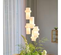 Hübsch Lámpara colgante Pilule Down, blanco brillante, Ø 15 cm, cristal